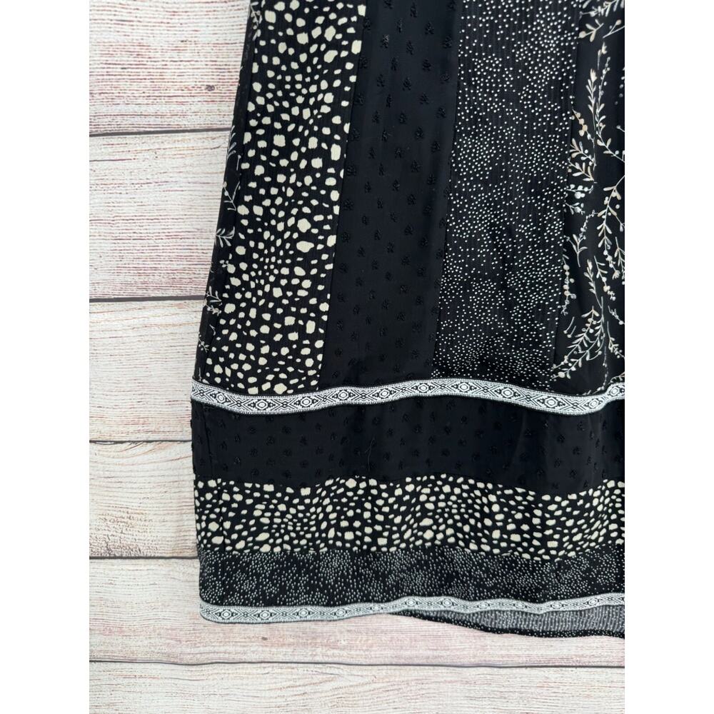 Piper & Scoot Multi Print Lace Trimmed A-Line Dress Women's Medium Black/White‎ - Picture 5 of 12